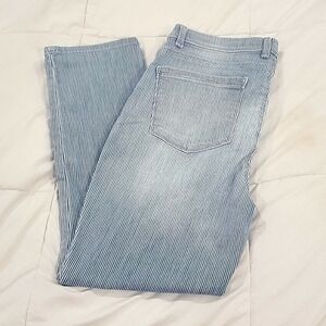 Lee Blue and White Easy Fit Ankle/crop pants D40